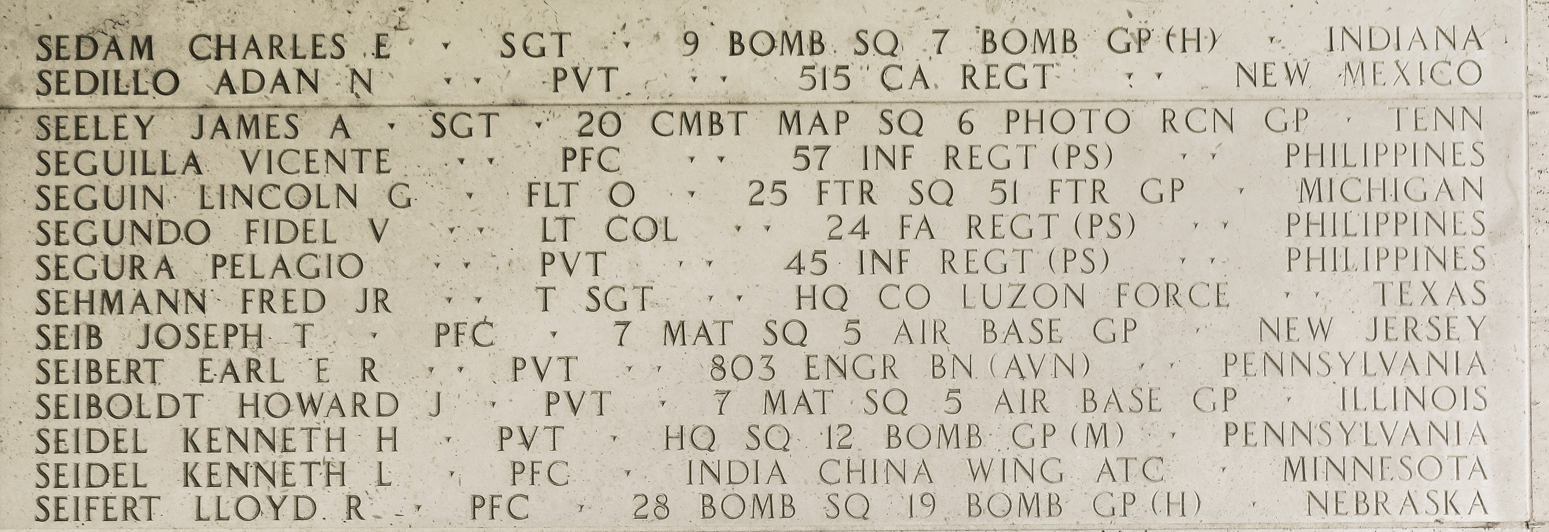 Charles E. Sedam, Sergeant